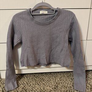 Babaton (Aritzia) cropped ribbed sweater 💜‎ size L